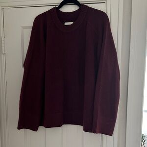 Abercrombie & Fitch Burgundy Ribbed Crewneck Sweater